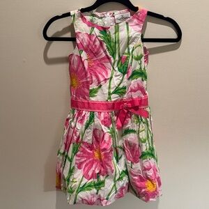 Rare Editions Pink and Green Floral Bubble Dress